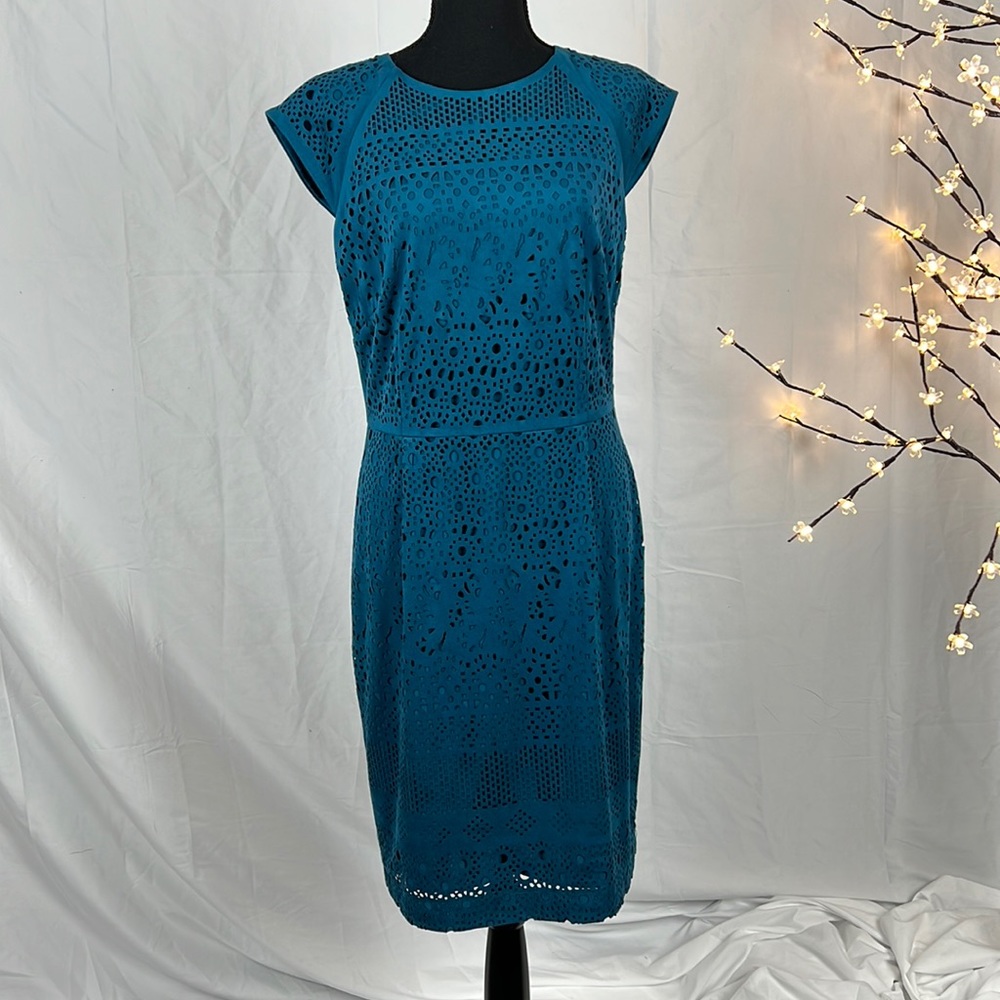 Antonio Melani Deep Teal Faux Suede Cut Out Dress size 10